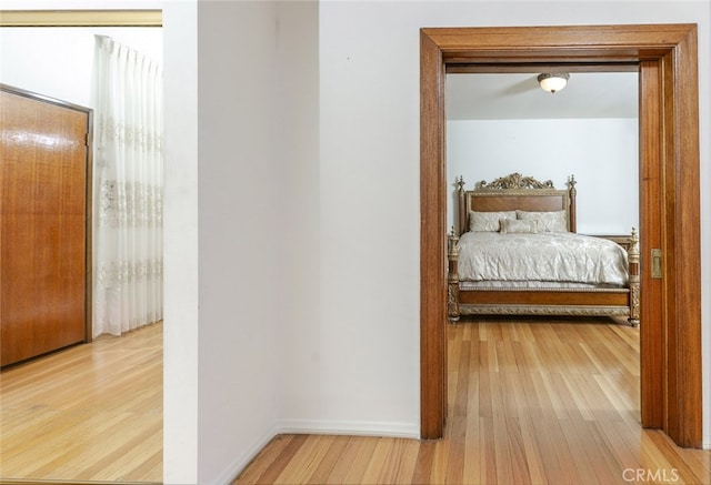 hall featuring wood-type flooring