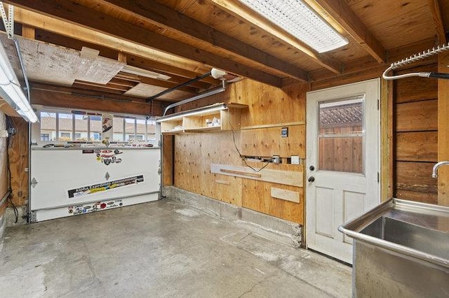 garage featuring sink