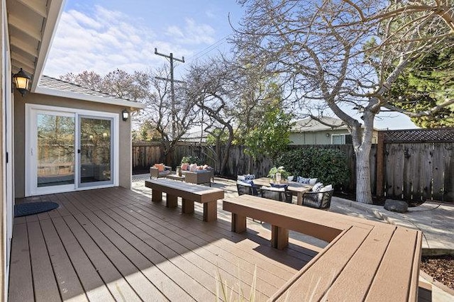 deck with outdoor lounge area