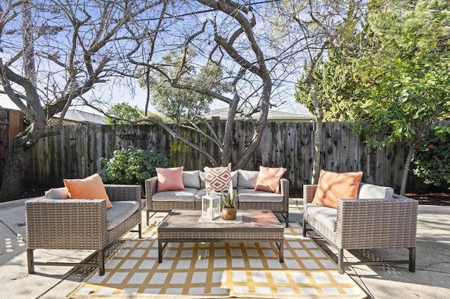 view of patio featuring an outdoor living space