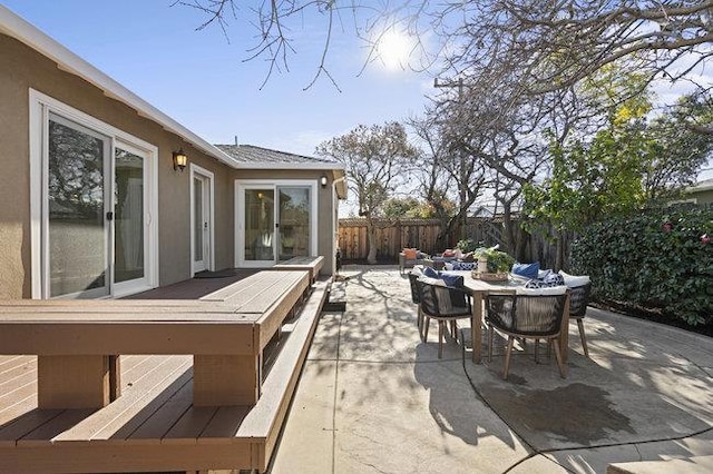 view of patio featuring a deck