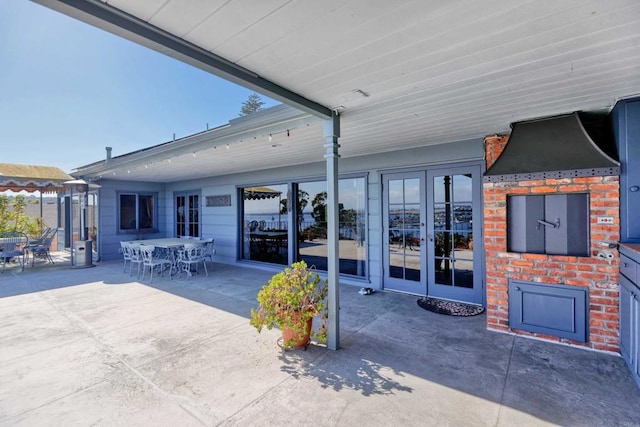 view of patio / terrace featuring french doors