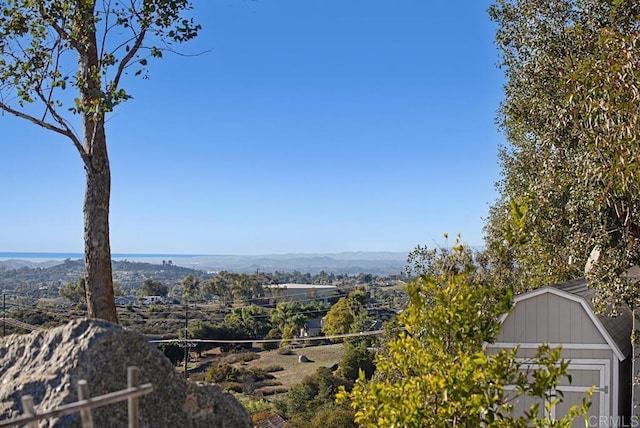 exterior space featuring a mountain view