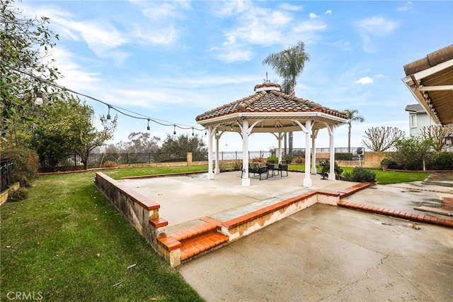 view of patio with a gazebo