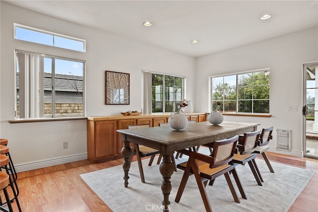 dining room featuring light hardwood / wood-style floors