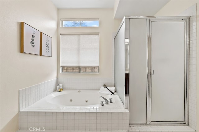 bathroom with plus walk in shower