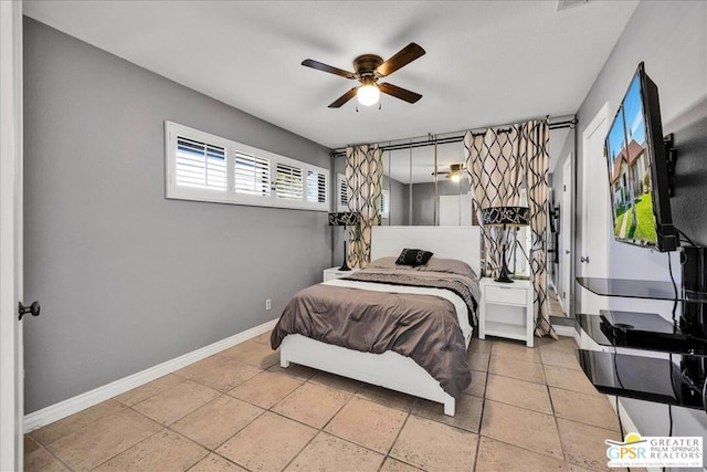 bedroom with ceiling fan