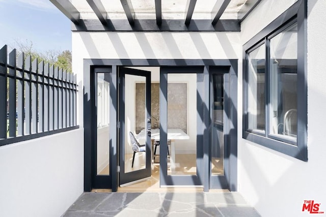 doorway to property with a balcony