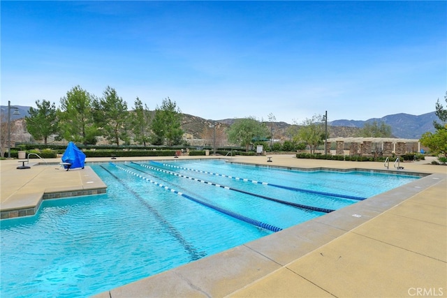 pool with a mountain view