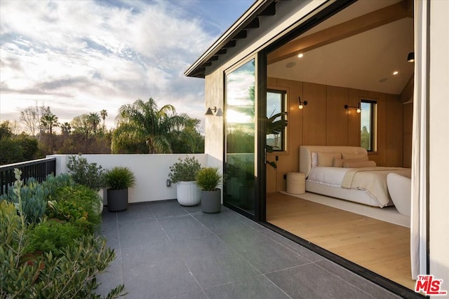 view of patio / terrace with a balcony