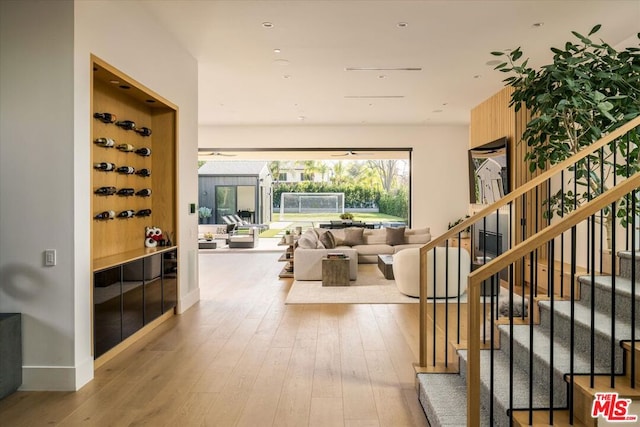 interior space with light hardwood / wood-style flooring