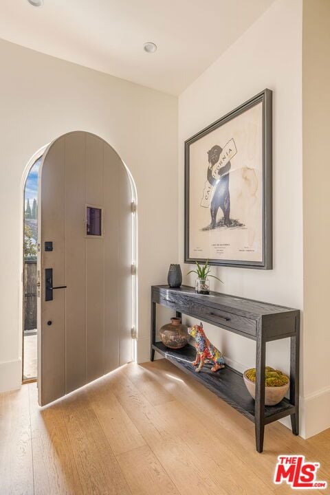 entryway featuring light hardwood / wood-style flooring