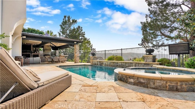 19 Basilica Pl, Ladera Ranch, CA 92694 - view of pool with a patio area, a fenced backyard, and a pool with connected hot tub