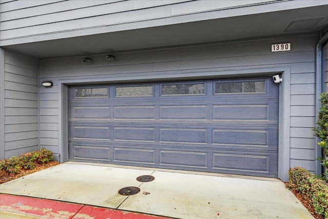 view of garage