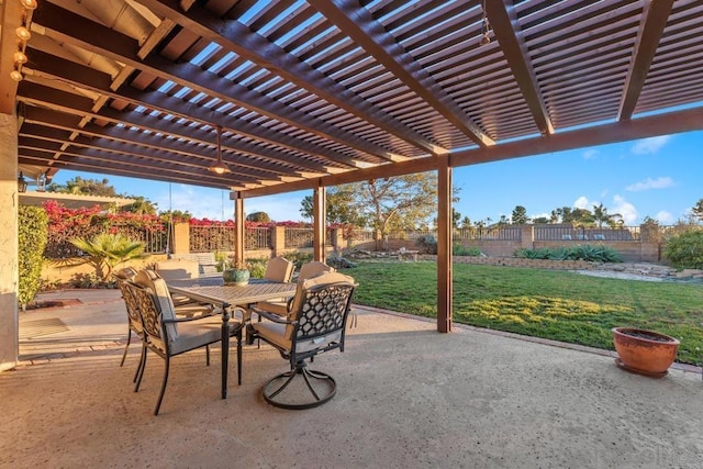 view of patio / terrace with a pergola