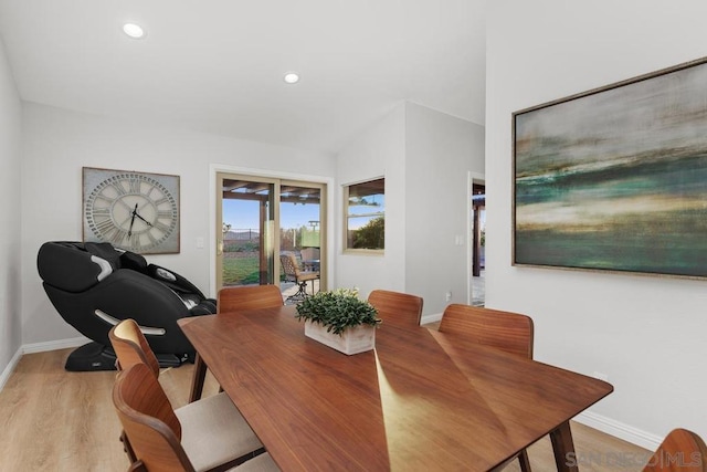 dining area featuring light hardwood / wood-style floors