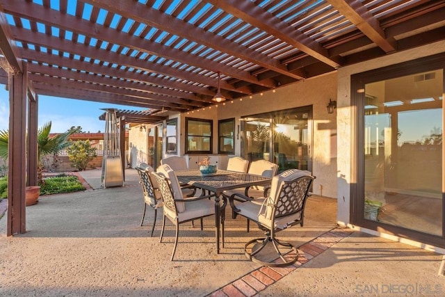 view of patio / terrace with a pergola