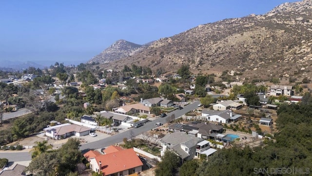 aerial view featuring a mountain view