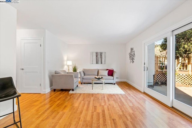 living room featuring light hardwood / wood-style flooring