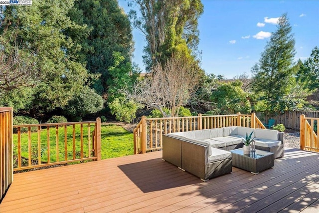 deck featuring an outdoor hangout area