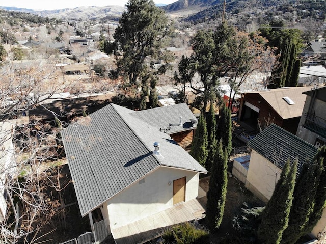 drone / aerial view with a mountain view