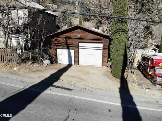 view of garage