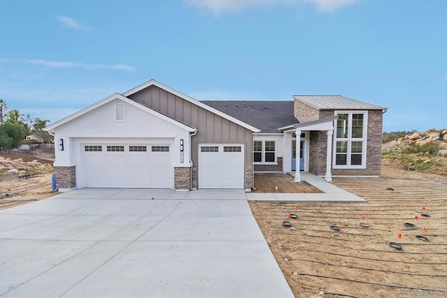 view of front of house with a garage