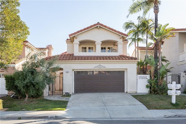 mediterranean / spanish-style home featuring a garage