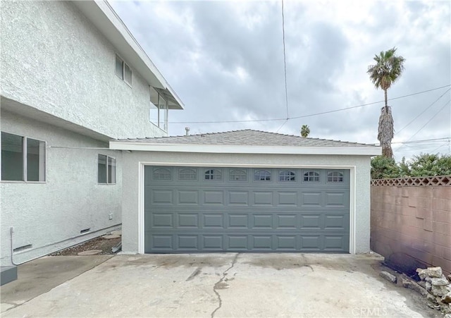 view of garage