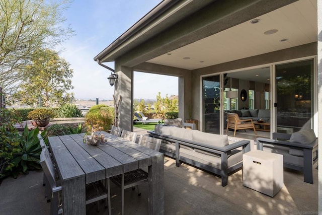 view of patio / terrace featuring an outdoor living space