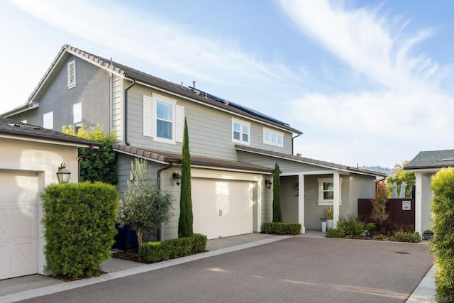 view of property with a garage