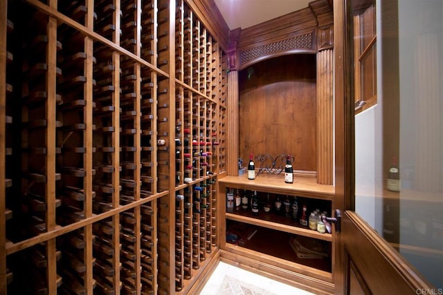 view of wine cellar