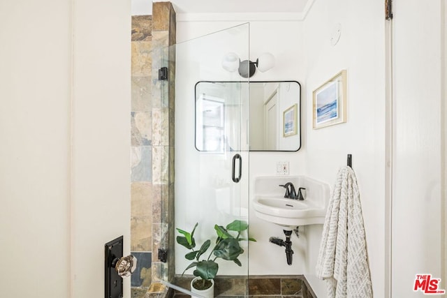 bathroom featuring walk in shower