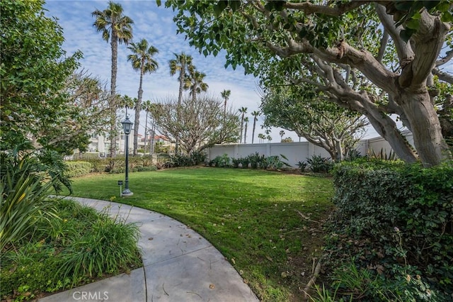 view of yard featuring fence