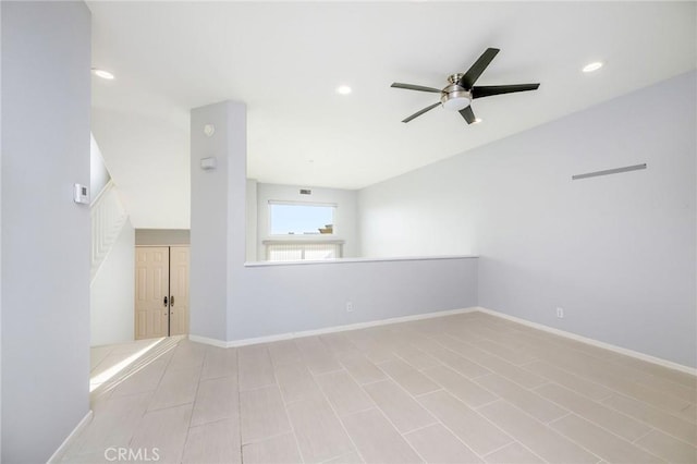 unfurnished room featuring ceiling fan