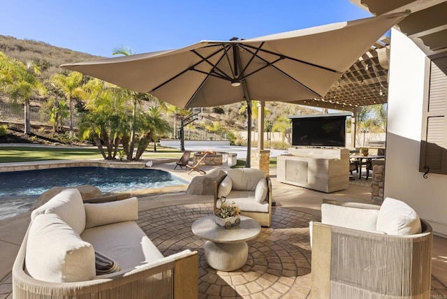 view of patio with an outdoor living space