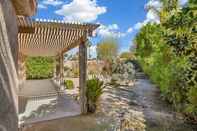 view of patio / terrace featuring a pergola