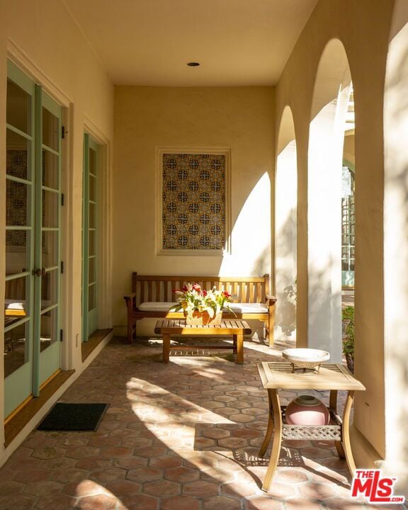 view of patio / terrace featuring french doors