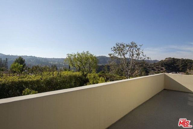 balcony with a mountain view