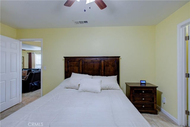 bedroom with ceiling fan