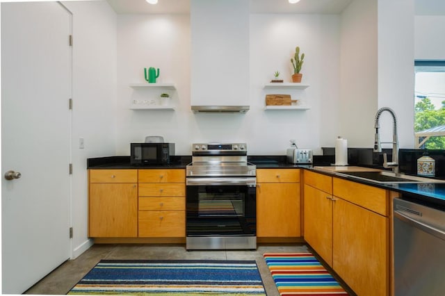 kitchen with stainless steel appliances and sink