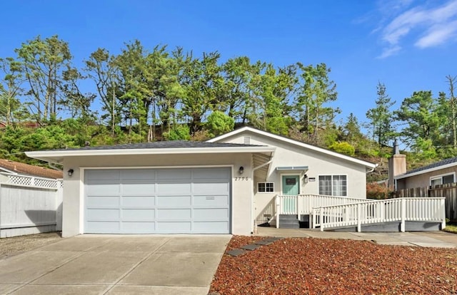 single story home featuring a garage