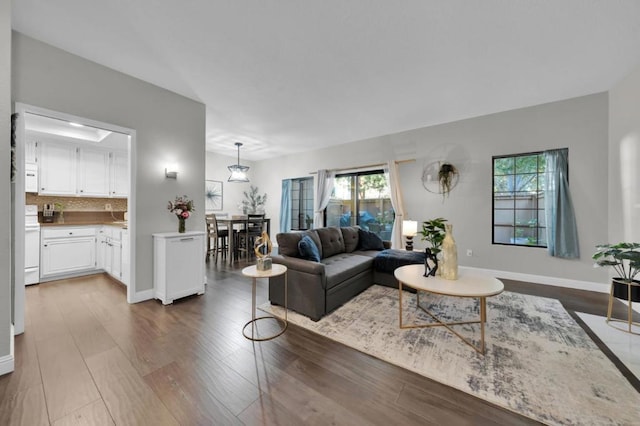 living room featuring hardwood / wood-style flooring