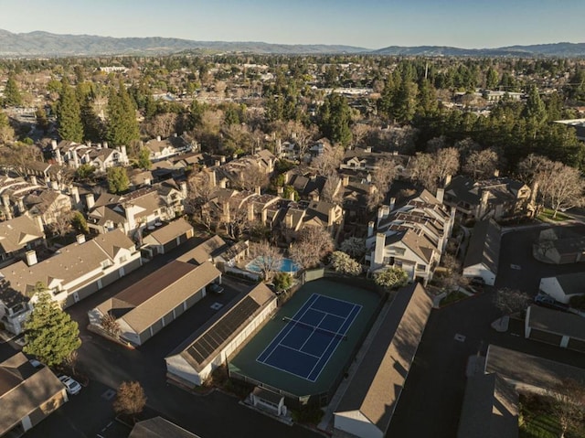 drone / aerial view with a mountain view