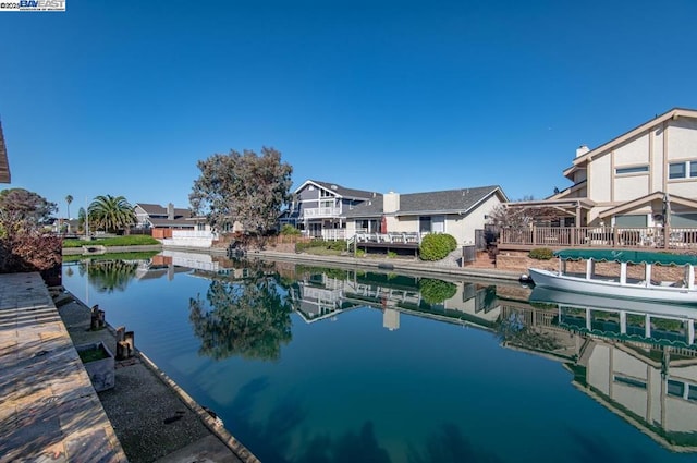 exterior space featuring a water view