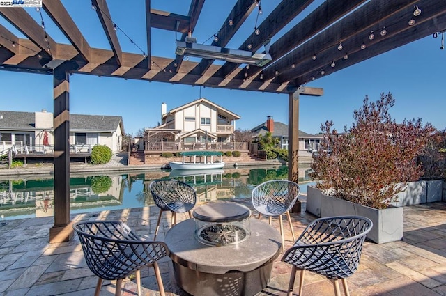 view of patio with a pergola and a swimming pool