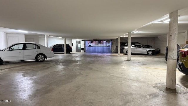 view of parking garage
