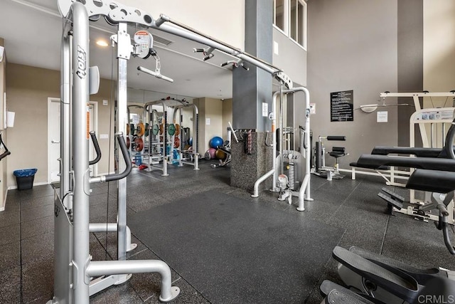 view of workout area