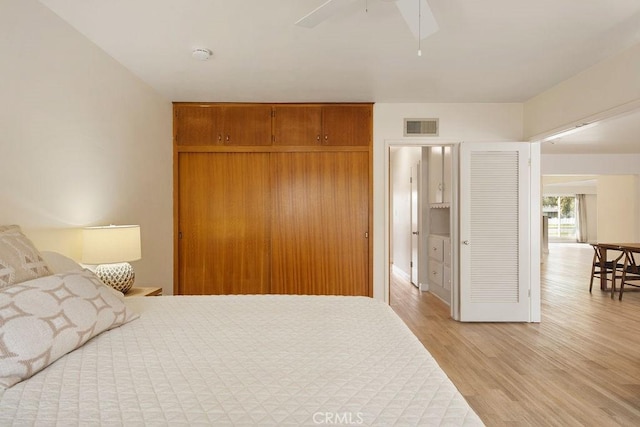 bedroom featuring light hardwood / wood-style flooring