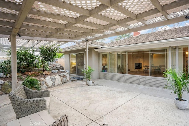 view of patio / terrace featuring a pergola